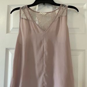 Blush pink lace tank top blouse